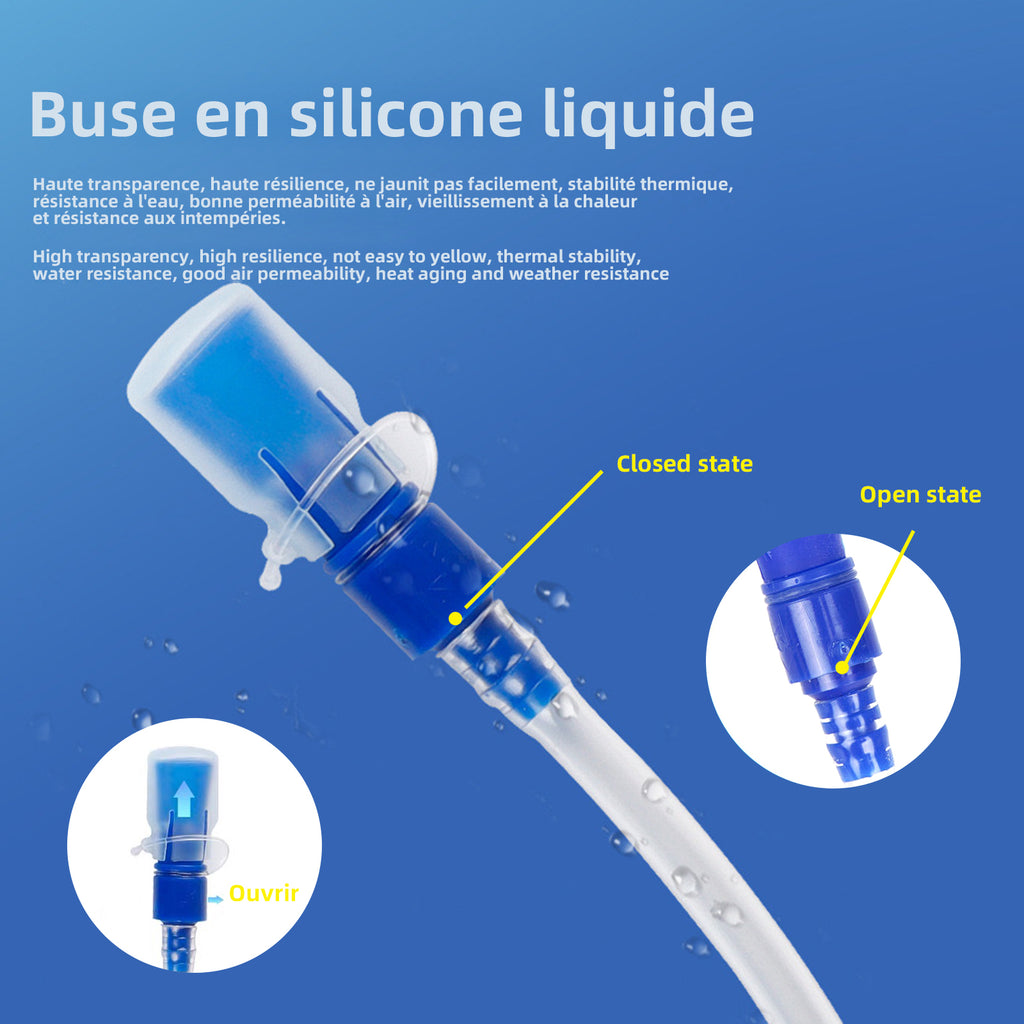 LIBRELUNE Poche Hydratation 2L,Vessie Hydratation l'extérieur - Sac à Eau Running/Cyclisme,Gourde Souple avec Paille - Matériau EVA sans BPA